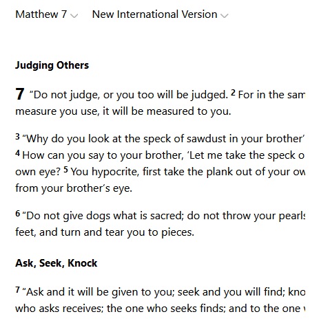 Matthew 7:1-8 (NIV)